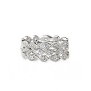 Stella & Dot Stackable Rings Deco - Silver - Size 6